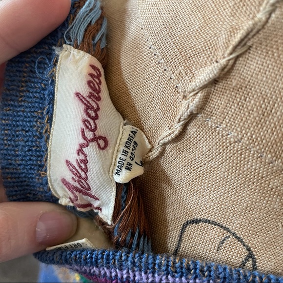 Vintage melansedress sweater skirt set blue brown crown - Picture 12 of 13